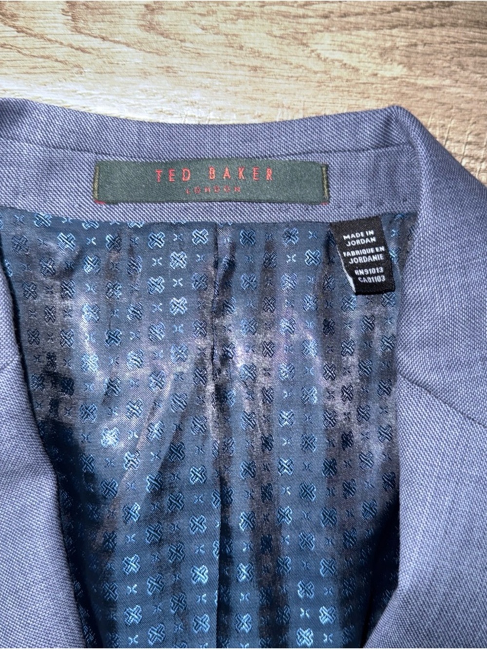 Ted Baker of London men’s blue suit 40 Long jacket, pants 34 long - Picture 3 of 16